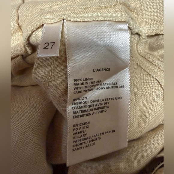 L’AGENCE Hillary Paperbag Linen Shorts - Picture 6 of 7